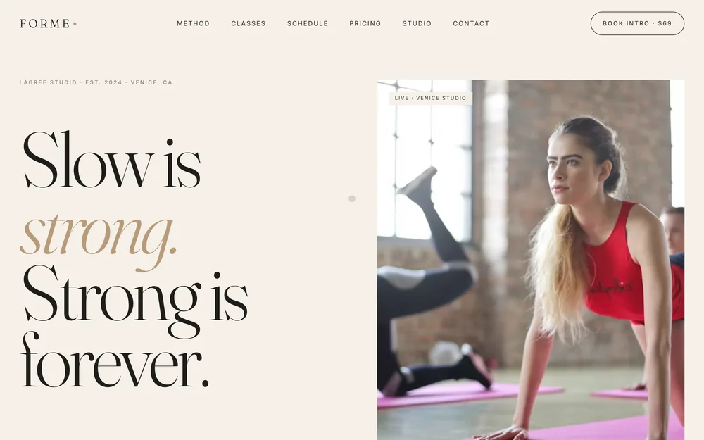 FORME Lagree Studio website built by LocalFrame